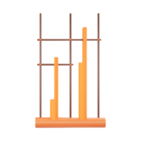 golden angklung Musical Instrument 3d Symbol. png