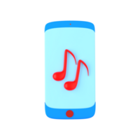 Music Play In Smartphone Screen Red And Blue Icon. png