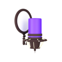 Two Type Microphone 3D Render Icon In Purple And Brown Color. png