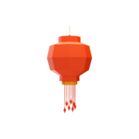 3d hacer chino linterna colgar icono en naranja color. png