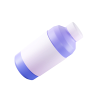 Purple And White Illustration of Supplement Bottle 3D Icon. png