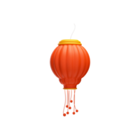 3D Circular Chinese Lantern Hang Icon In Orange Color png