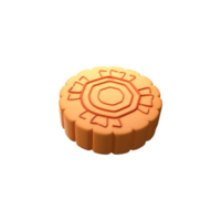 oranje bloemen mooncake icoon in oranje kleur. png