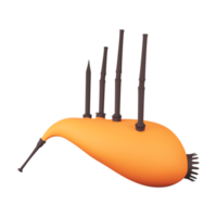 3D Style Bagpipes Brown And Orange Icon. png