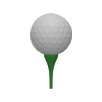 3d rendere di golf palla su perno icona nel verde e bianca colore. png