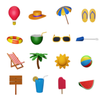 3d representación estilo vistoso verano icono colocar. png