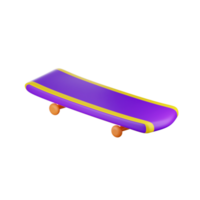 Yellow And Purple Illustration of Skating Board 3D Icon. png