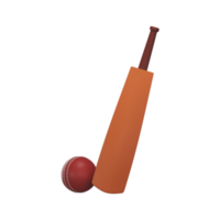 3D Style Cricket Bat And Ball Icon In Brown Color. png