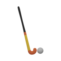 3d illustrazione di giallo e nero golf hockey icona. png