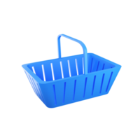 Isolated Blue Basket Element In 3D Style. png