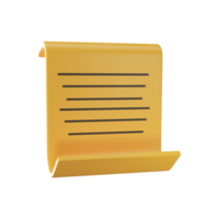 Yellow Scroll Letter Icon in 3D Style. png
