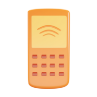 Wifi conectar teclado teléfono dorado 3d icono en naranja color. png