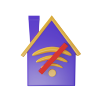 Purple And Yellow Disconnect Home Icon In 3D Style. png