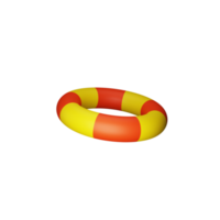 Orange And Yellow Swimming Ring 3D Icon. png