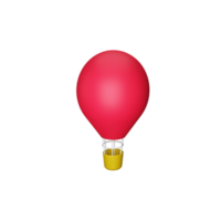 Red Hot Air Balloon Icon In 3D Style. png