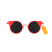 Isolated Red Goggles Element In 3D Style. png