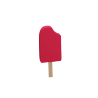 rouge la glace pop avec mordre Couper icône dans 3d style. png