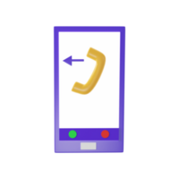 Incoming Call In Smartphone Screen 3D Icon. png