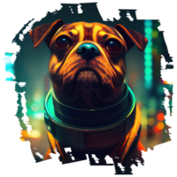 cyberpunk hond sublimatie ai generatief png