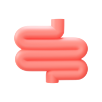 3D Style Intestine Red Element. png
