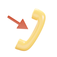 3D Illustration Of Incoming Phone Call Icon In Yellow Color. png