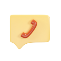 rosso e giallo chiamata Chiacchierare icona nel 3d stile. png