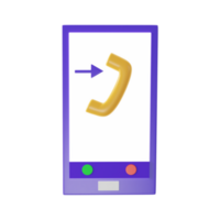 Calling From Smartphone Icon In 3D Render. png