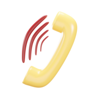 3d framställa telefon ringande ikon i gul Färg. png