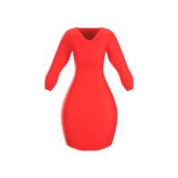 3d geven van rood vrouw jurk element. png