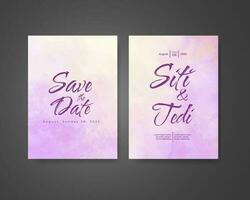 Wedding invitation with abstract watercolor background vector