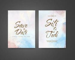 Wedding invitation with abstract watercolor background vector