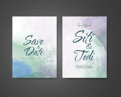 Wedding invitation with abstract watercolor background vector