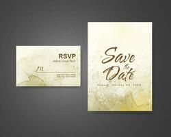 Wedding invitation with abstract watercolor background vector