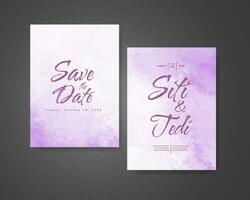 Wedding invitation with abstract watercolor background vector