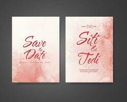 Wedding invitation with abstract watercolor background vector