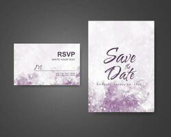 Wedding invitation with abstract watercolor background vector