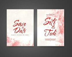 Wedding invitation with abstract watercolor background vector