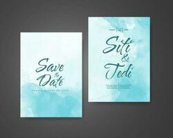 Wedding invitation with abstract watercolor background vector