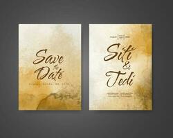 Wedding invitation with abstract watercolor background vector