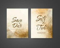 Wedding invitation with abstract watercolor background vector