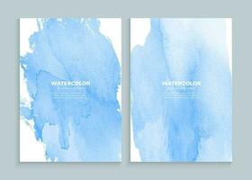 Blue watercolor backgrounds hand painted vector