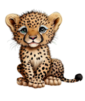 fofa leopardo aguarela sublimação ai generativo png