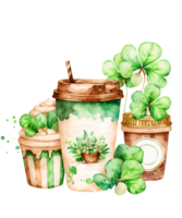 st patricks dag koffie waterverf t overhemd ontwerp sublimatie ai generatief png