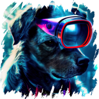 cyberpunk hond sublimatie ai generatief png