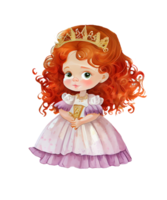 fofa bebê Princesa vermelho cabelo ai generativo png