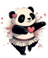 Panda valentines journée aquarelle sublimation ai génératif png