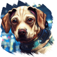 cyberpunk hond sublimatie ai generatief png