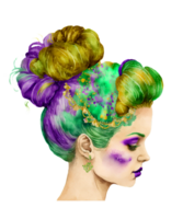 mardi gras hermosa mujer acuarela ai generativo png