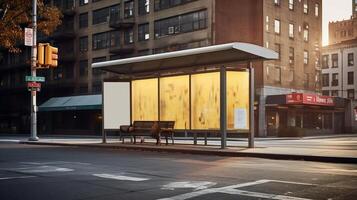 A bus stop mockup. Illustration photo