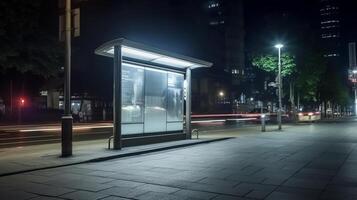 A bus stop mockup. Illustration photo